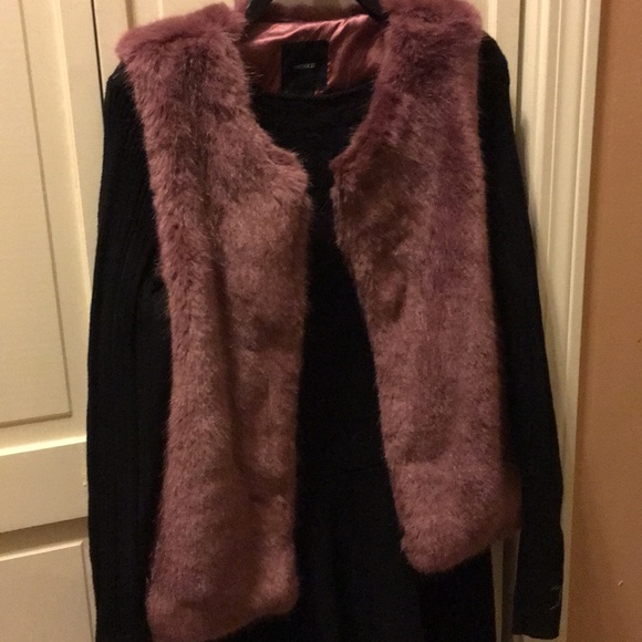 Mauve Forever 21 Faux Fur Vest Plush Soft Medium M - Picture 6 of 10